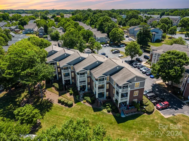 Green space and plenty of parking