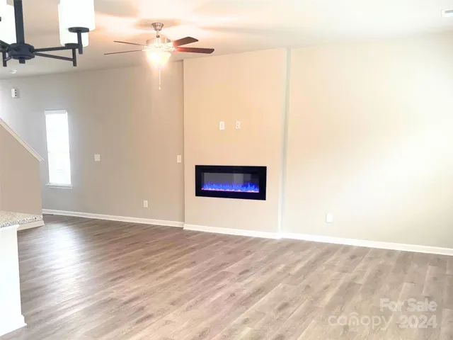 New modern linear fireplace