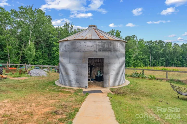 Adorable silo for hay storage.