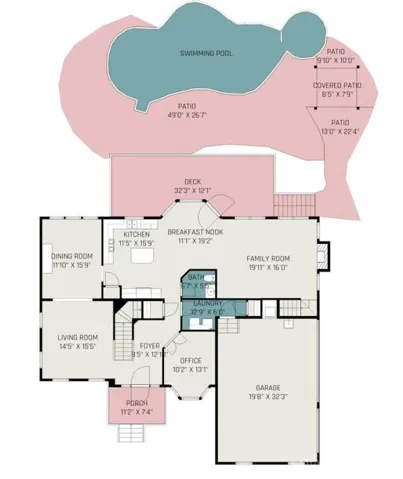 Main level floor plan