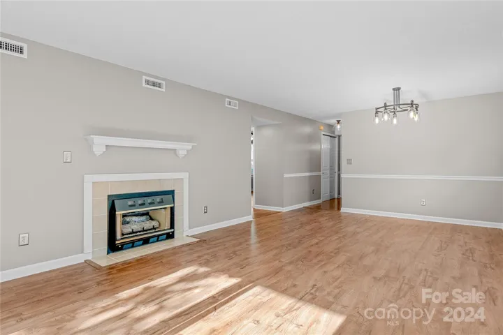 Living area with gas fireplace