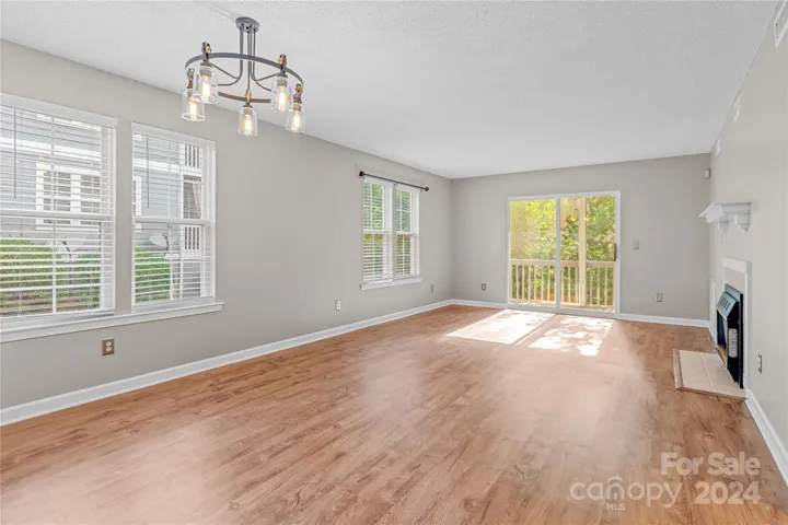 Large open dining and living area