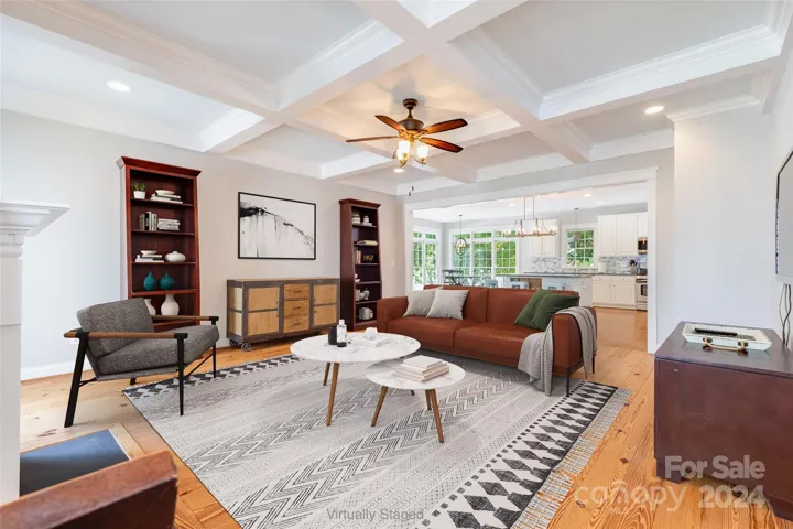 Virtually staged view of living room
