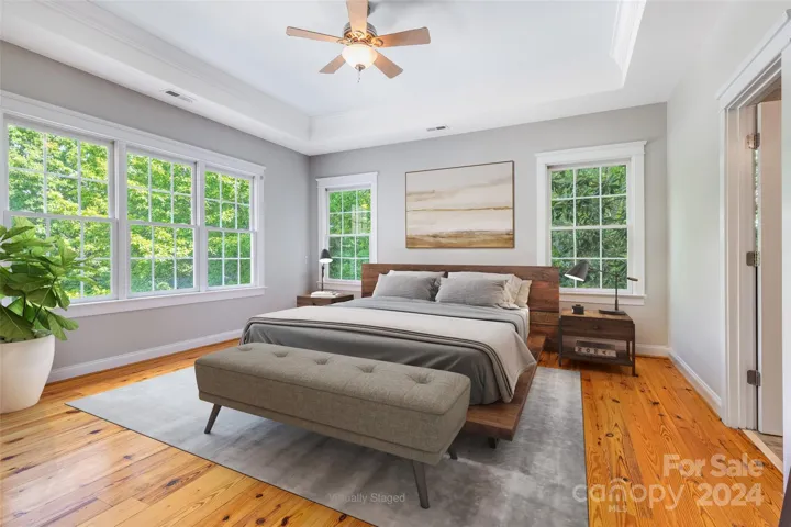 Virtually staged view of primary bedroom