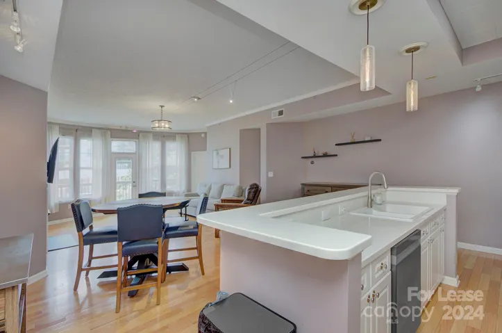 Tall ceilings with lots of updated lighting