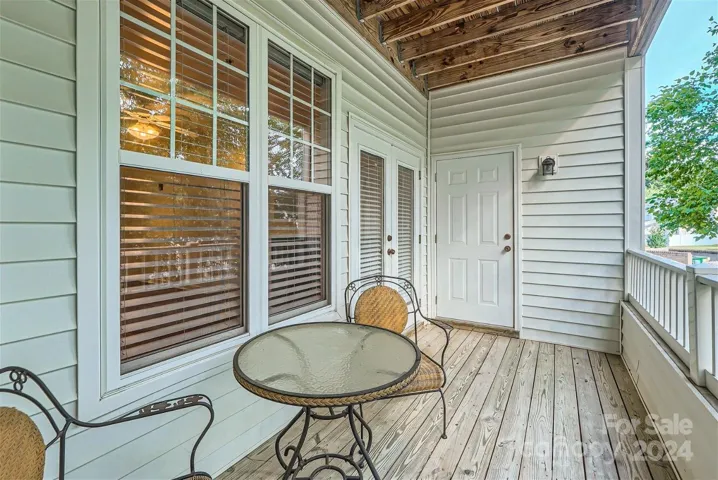Great outside space with storage closet!