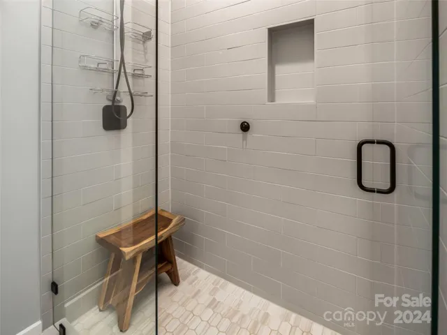 The walk-in shower