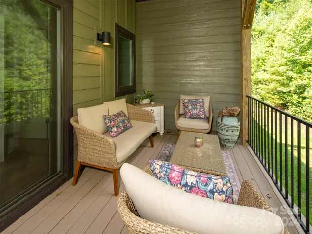 The covered back deck