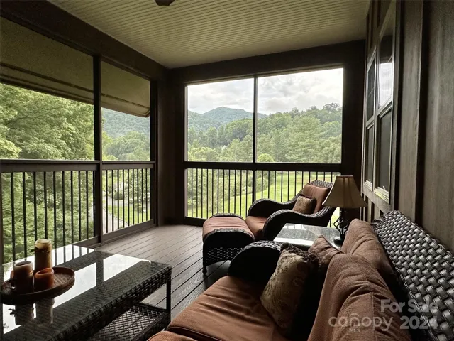 a quiet morning on the screened porch