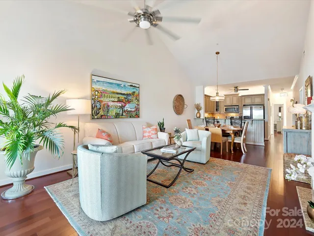 Living Room with vaulted ceilings