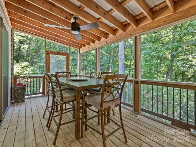 Screened Porch Adjacent To The Tree-Top Deck