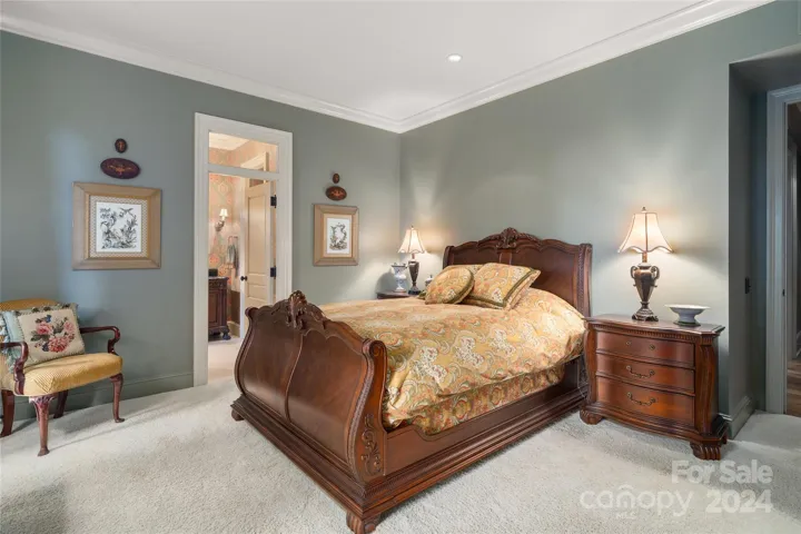 Lower Level Bedroom with balcony views