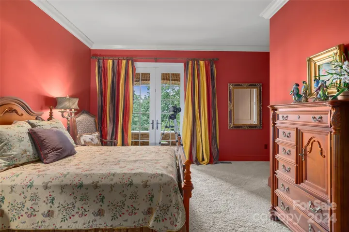 Lower Level Bedroom with balcony views