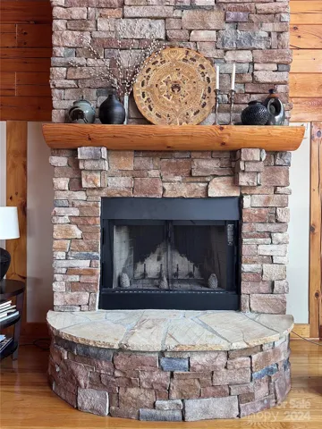 Wood burning fireplace