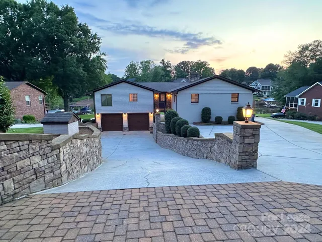Lake front home with plenty of parking.