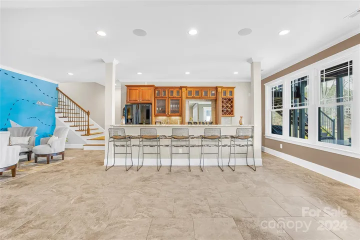 Lower level bar area with side sitting area