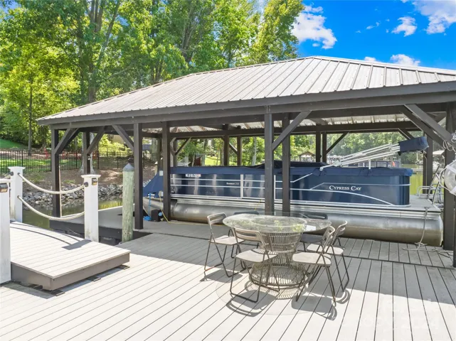 Spacious dock with room for dining
