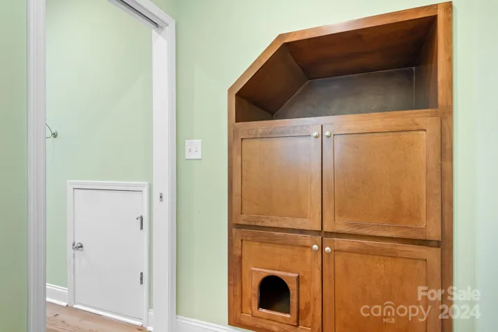 pet house built in along with storage.