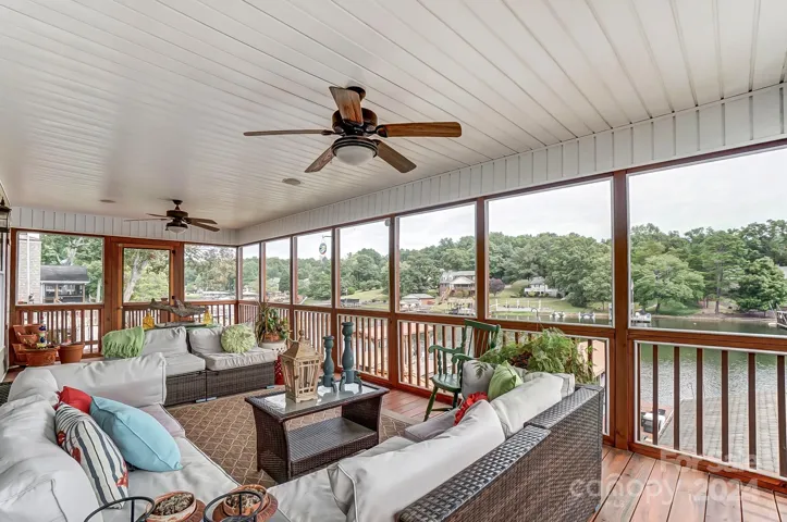Delightful screened in porch with water view