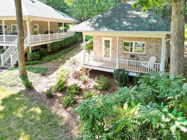 unattached garage and home corner