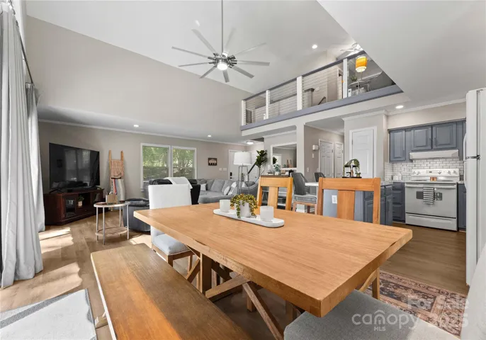 Dining area with lake views