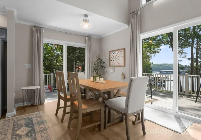Dining area with lake views