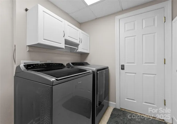 Laundry room in basement