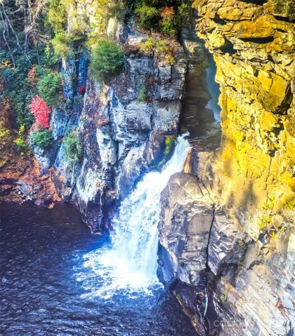 Linville Falls and it's majestic roaring beauty less than a half mile away