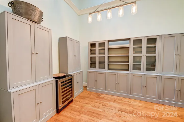 Vaulted ceiling with sky lights
