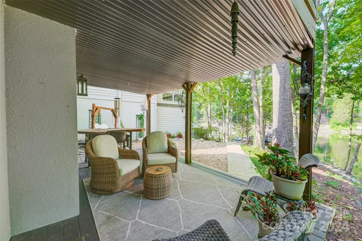 Covered patio is ideal for grilling & entertaining