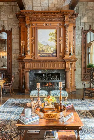 Grand hall carved mantle