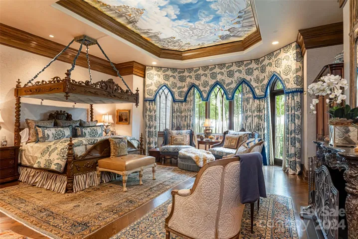 Primary Suite with artist painted ceiling