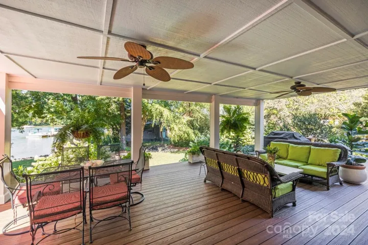 Designed for entertaining, the lower level Fiberon deck offers 1320 sq. ft.