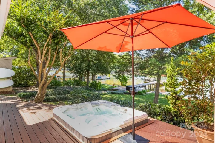 Soak your cares away in the built in hot tub
