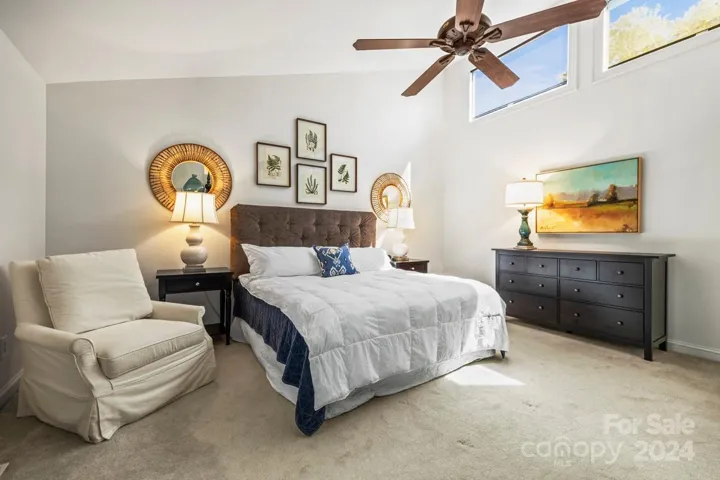 Windows complement the primary suite to give natural light, while the tinted windows and shades minimalize the suns harmful rays