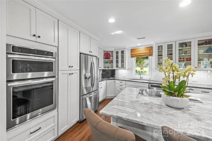 Soft close drawers, an appliance garage and shelf pull outs are other features here