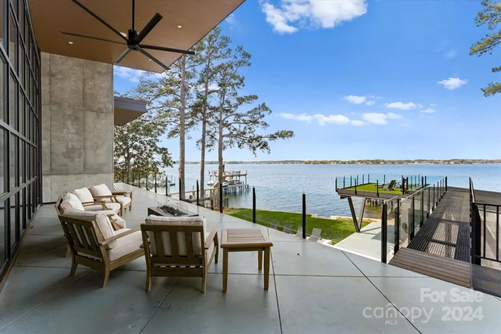 Main house terrace with long range Lake Norman Views.