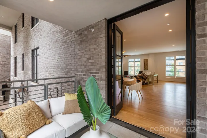 Covered terrace features a gas line for grilling