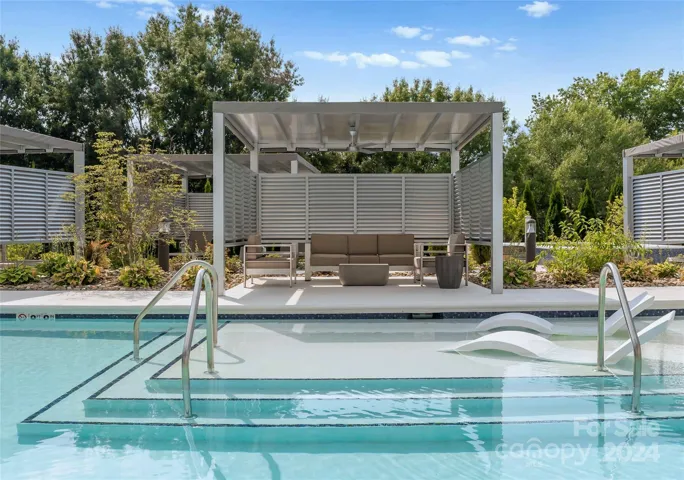 9 poolside Cabanas provide shade.