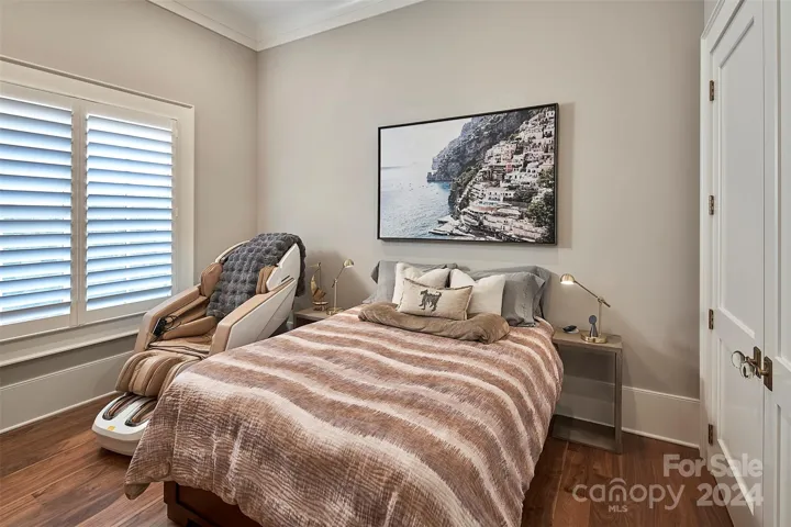 BR 3 can accommodate a king bed with nightstands, or a queen with massage chair!
