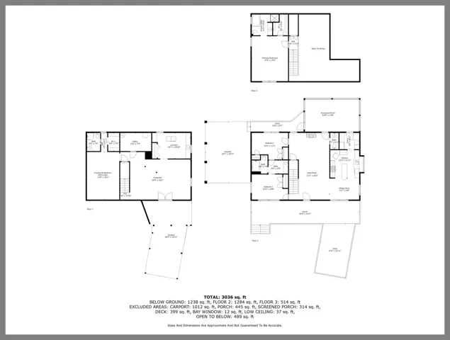 Floor plan with interior measurements only