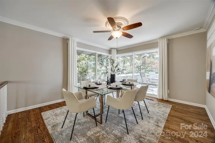 Dining Room with Floor to Ceiling Lake Views