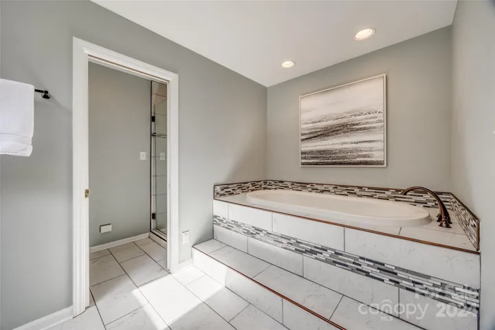 Primary Bathroom Soaking Tub and seperate Water Closet