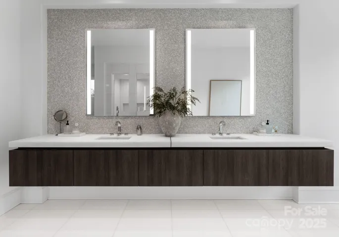 Floating primary sink with marble top