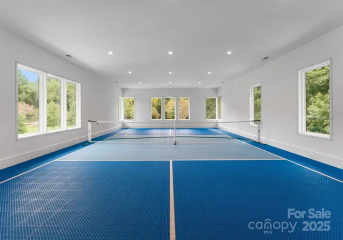 Upper level indoor pickleball court