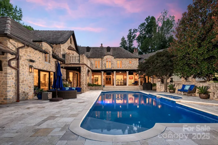 As dusk descends it's time to enjoy the built in grill, fire pit and then a dip in the hot tub.