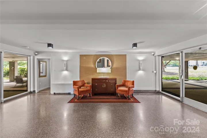 Main entry lobby has a distinctive MCM feel