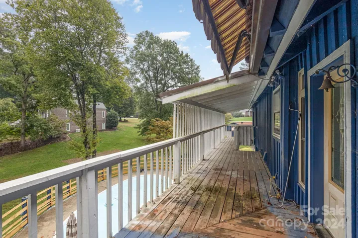 Deck overlooking pool