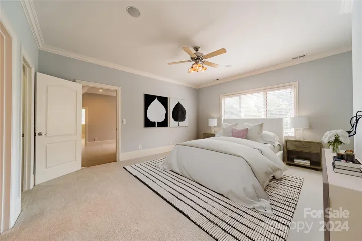 Bedroom 4 upstairs with ensuite bathroom (virtually staged)