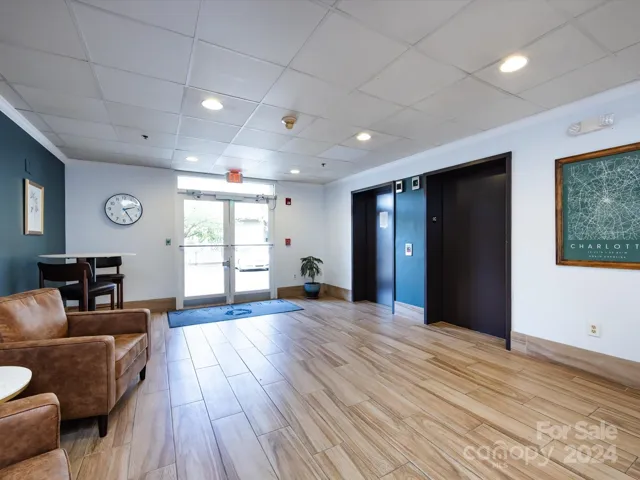 Lobby of building with elevators!